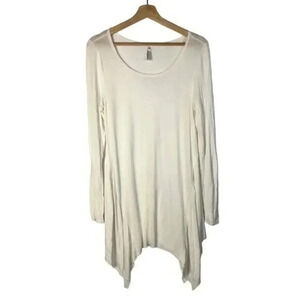 Boutique Heathmoor White Long Sleeve Swing Tunic Top S
